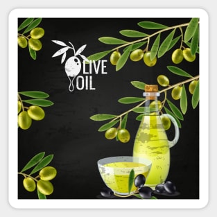 Olives oil blackboard Sticker